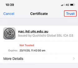 ios wifi trust certficate