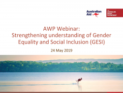 Strengthening understanding of Gender Equality and Social Inclusion in water resources management cover