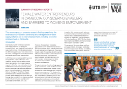 Enablers and barriers to female water entrepreneurs’ empowerment in Cambodia [Summary] cover
