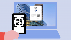 Image of phone scaning QR code to set up Okta Verify