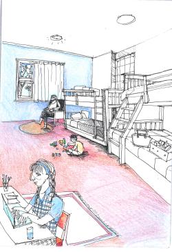A sketch of childrens' space in refuge