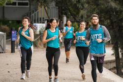 group of UTS students running