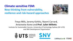 Climate sensitive FSM report cover
