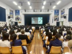 UTS Startups @ School Coordinator, Caitlin Tanaka giving a workshop at at a girls school.