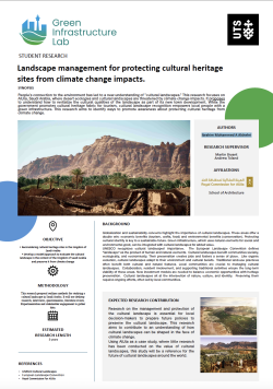 Landscape management for protecting cultural heritage sites from climate change impacts.