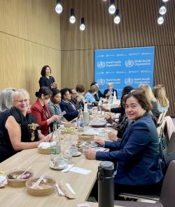 Colleagues at WHO Chief Nursing Officer, Dr. Amelia Latu Afuhaamango Tuipulotu’s working lunch.