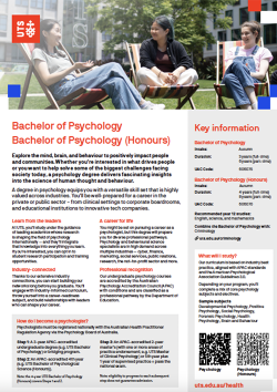 Bachelor of Psychology Course Guide cover