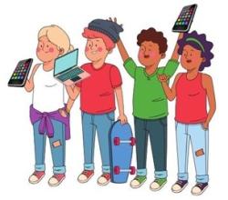 Cartoon image of teens