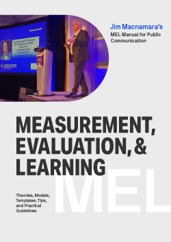 Cover of Jim Macnamara's MEL Manual for Public Communication - Measurement, Evaluation, & Learning - Theories, Models, Templates, Tips, and Practical Guidelines