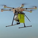 White Westpac Little Ripper Drone with yellow inflatable safety device attached