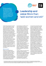 Leadership and voice: More than ‘add women and stir’ cover