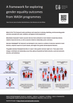 WASH-gender outcomes framework in brief: A framework for exploring gender equality outcomes from WASH programmes cover