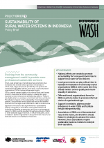 Policy Brief 1: Sustainability of rural water systems in Indonesia cover