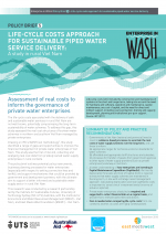 Policy Brief 5: Life-cycle costs approach for sustainable piped water service delivery (English) cover