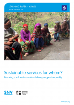 Sustainable services for whom? Ensuring rural water service delivery supports equality cover