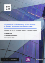 Report cover: Progress in the spatial modelling of food insecurity in Australia