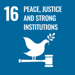 UN SDG icon: Goal 16. Peace, justice and strong institutions