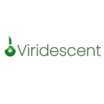 Viridescent logo, green text over white background